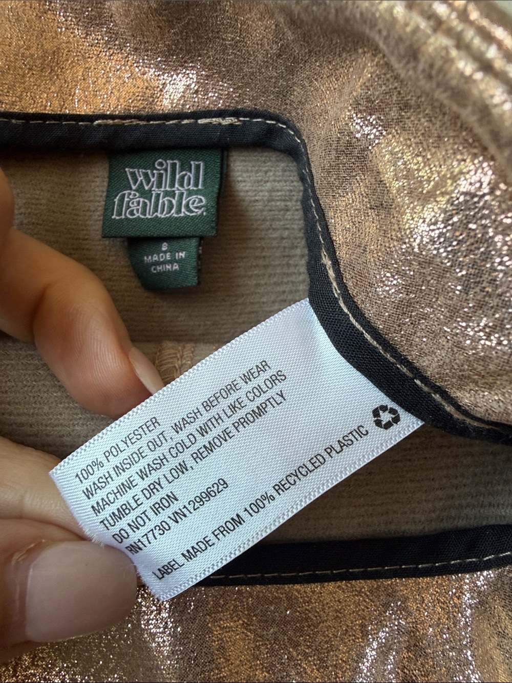 Wild Fable metallic rose gold skirt - Picture 4 of 9